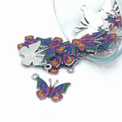 50 Pcs Purple Butterfly Charms Image 1