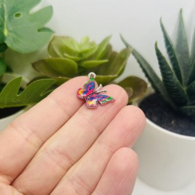 50 Pcs Purple Butterfly Charms Image 1
