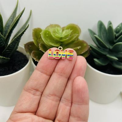 50 Pcs Rainbow Pride Love Charms Image 1