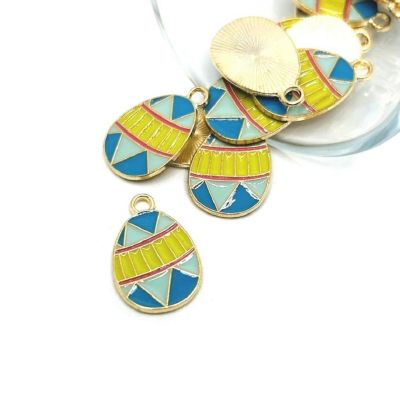 50 Pcs Retro Blue Easter Egg Charms Image 1