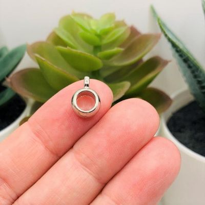 50 Pcs Rhodium Silver Round Cup Bails Image 1