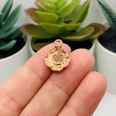 50 Pcs Rose Gold Rose Bud Charms Image 2