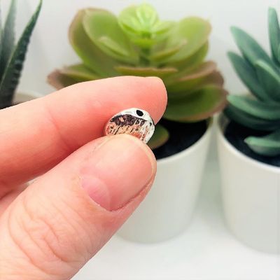 50 Pcs Rough Oval Silver Spacer Beads Image 2