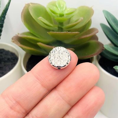 50 Pcs Rough Silver Round Spacer Beads Image 1