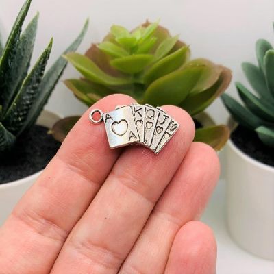 50 Pcs Royal Flush Playing Card Charms Image 1