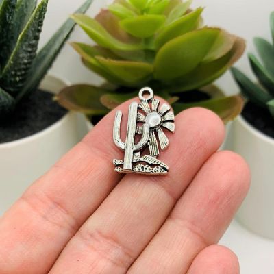 50 Pcs Saguaro Cactus Charms with Sun Image 1