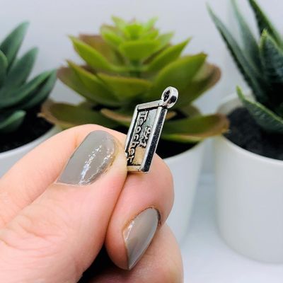 50 Pcs Silver #1 Teacher Charms Image 3