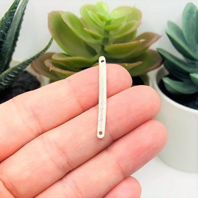50 Pcs Silver 33x3mm Bar Connectors Image 2