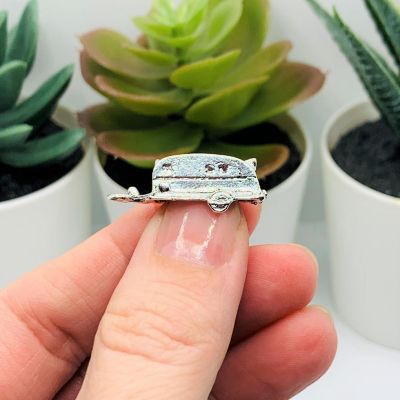 50 Pcs Silver 3D Camping Trailer Charms Image 1