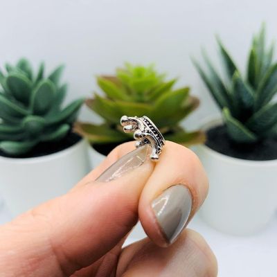 50 Pcs Silver 3D Crown Charms, Bead Caps Image 2