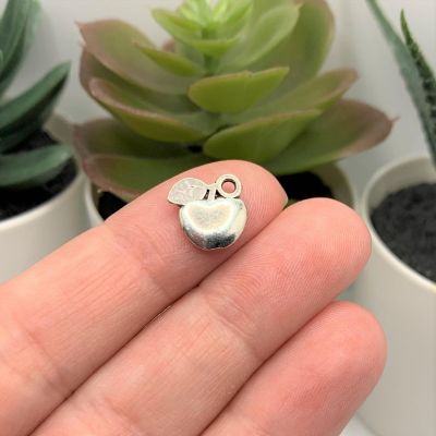 50 Pcs Silver Apple Teacher Charms Image 1