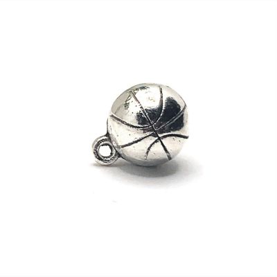 50 Pcs Silver Basketball 3D Charms Image 1