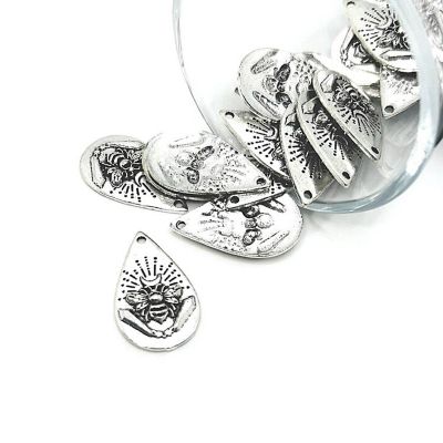 50 Pcs Silver Bee Goddess Charm Image 1