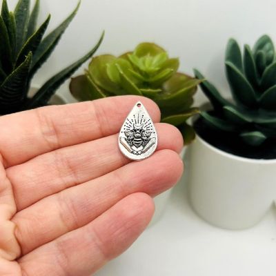 50 Pcs Silver Bee Goddess Charm Image 1