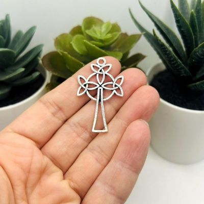 50 Pcs Silver Celtic Cross Pendant Image 1
