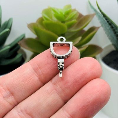 50 Pcs Silver Cowboy Spur 3D Charms Image 1