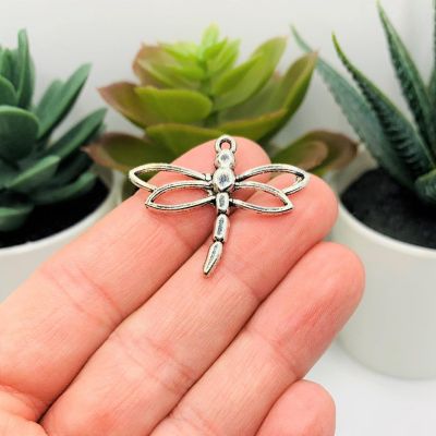 50 Pcs Silver Dragonfly Charms Image 1