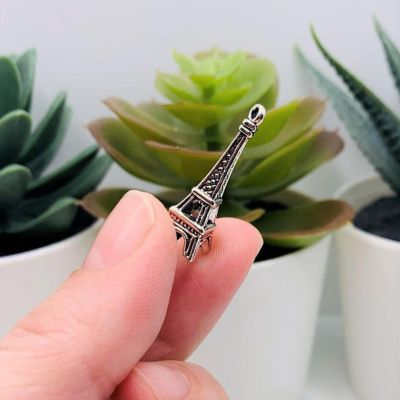 50 Pcs Silver Eiffel Tower 3D Charms Image 2