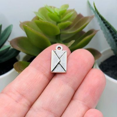 50 Pcs Silver Envelope Letter Charms Image 1
