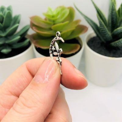 50 Pcs Silver Fairy on Moon Charms Image 3