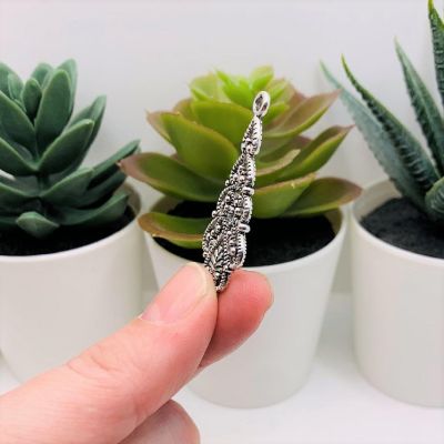 50 Pcs Silver Filigree Teardrop Pendants Image 2