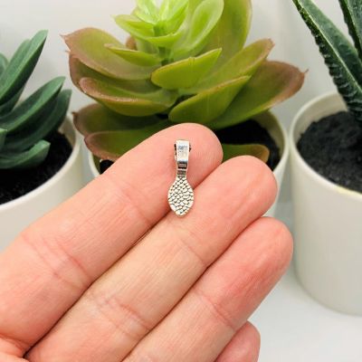 50 Pcs Silver Glue-On Leaf Jewelry Bails Image 1