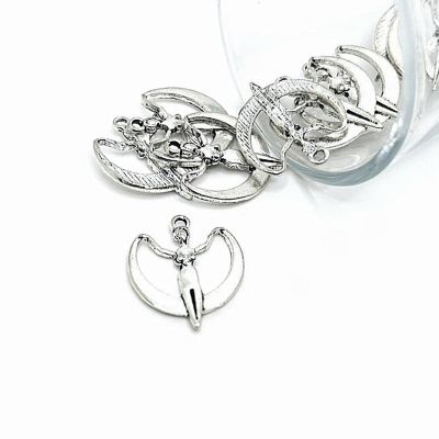 50 Pcs Silver Goddess with Drapes Charm Image 1