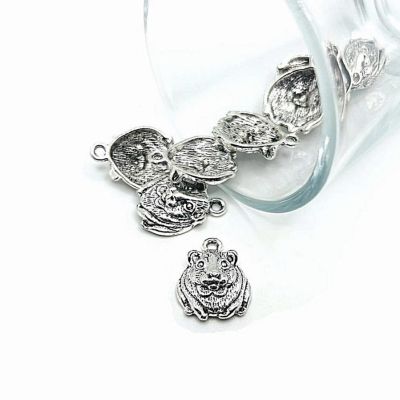 50 Pcs Silver Guinea Pig Charms Image 1