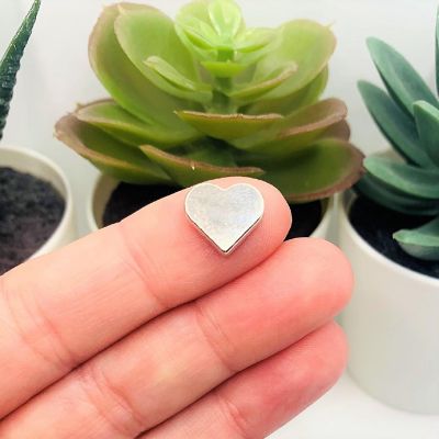 50 Pcs Silver Heart Spacer Beads Image 2