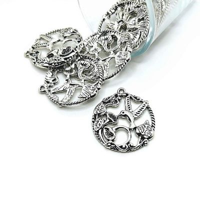 50 Pcs Silver Hummingbird Pendant Charms Image 1