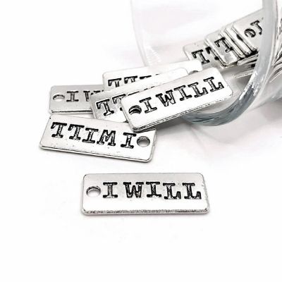 50 Pcs Silver I Will Tag Charms Image 1