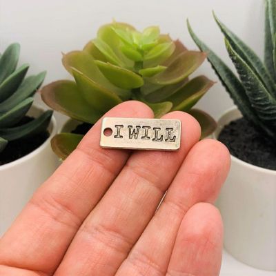 50 Pcs Silver I Will Tag Charms Image 1