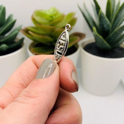 50 Pcs Silver Icthys Jesus Fish Charms Image 3