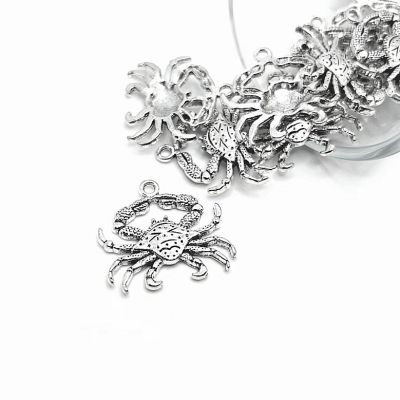 50 Pcs Silver Maryland Crab Charms Image 1
