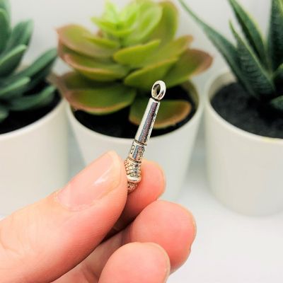 50 Pcs Silver Microphone Music 3D Charms Image 3