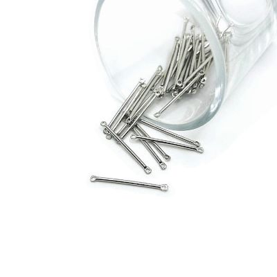 50 Pcs Silver Minimalist Bar Connectors Image 1
