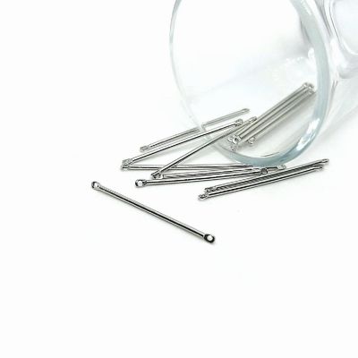 50 Pcs Silver Minimalist Bar Connectors Image 1