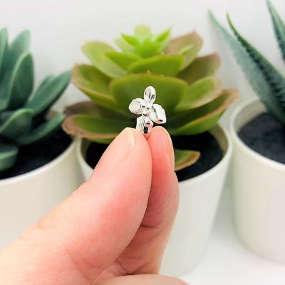 50 Pcs Silver Mistletoe Christmas Charms Image 2