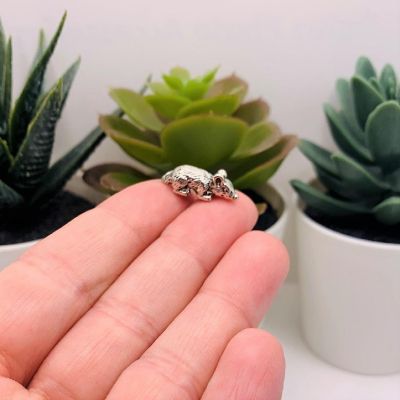 50 Pcs Silver Mouse Rat 3D Charms Image 3