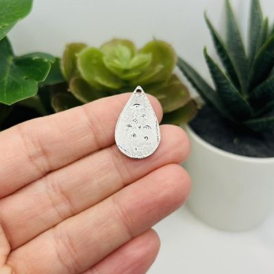 50 Pcs Silver Mushroom Pendant Charms Image 2