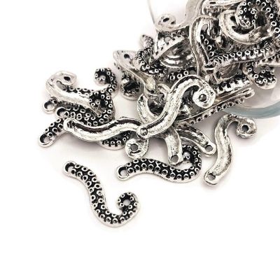50 Pcs Silver Octopus Charm Connectors Image 1
