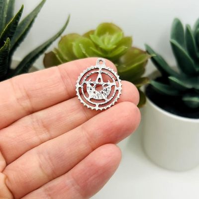 50 Pcs Silver Pentacle Moon Charms Image 2