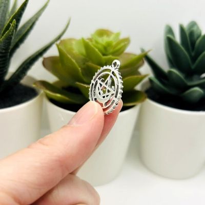 50 Pcs Silver Pentacle Moon Charms Image 3