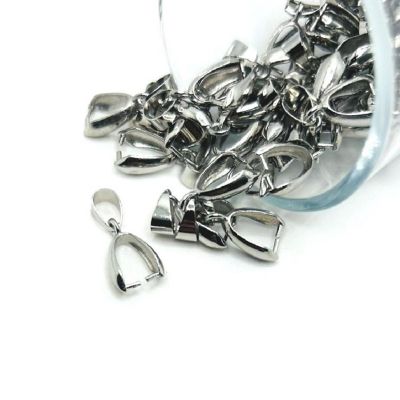 50 Pcs Silver Pinch Jewelry Bails Image 1