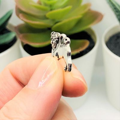 50 Pcs Silver Pug Dog Charms Image 3