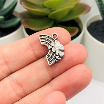 50 Pcs Silver Rainbow with Cloud Charms Image 1