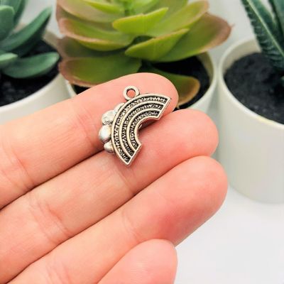 50 Pcs Silver Rainbow with Cloud Charms Image 2