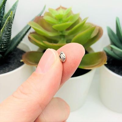 50 Pcs Silver Round Woven Spacer Beads Image 1