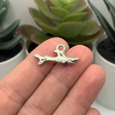 50 Pcs Silver Shark 3D Charms Image 2