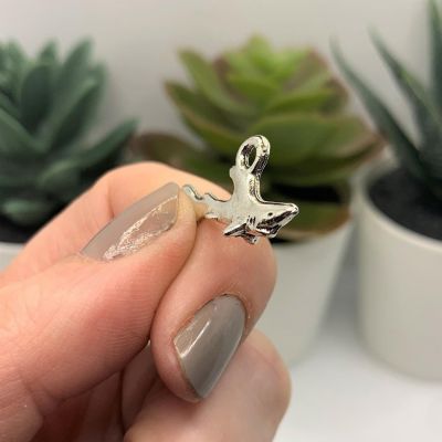 50 Pcs Silver Shark 3D Charms Image 3